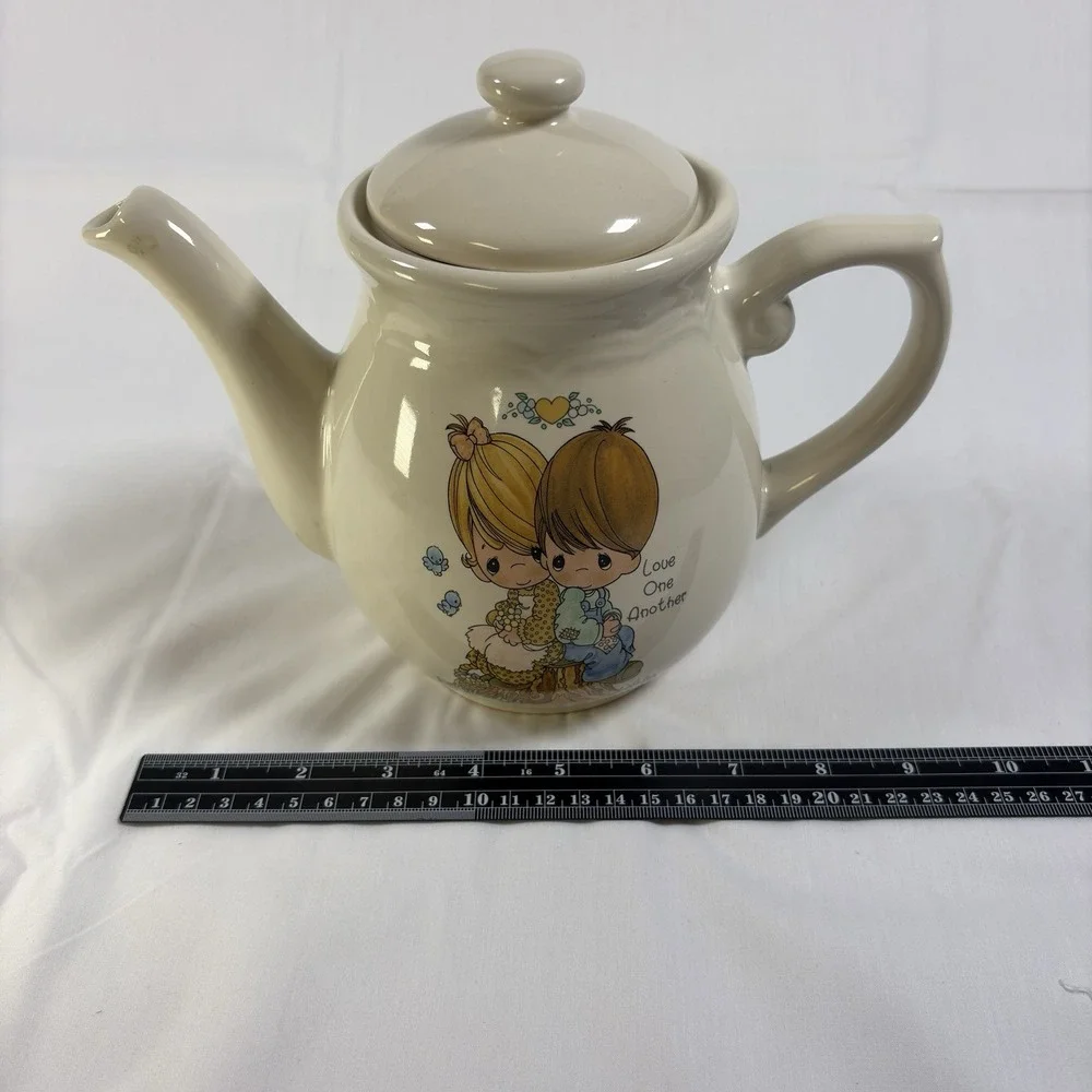 Vintage 1994 Precious Moments Love One Another Teapot Enesco Stoneware w/ Box